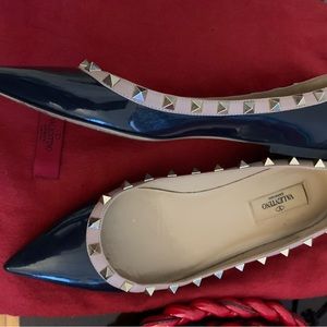 Valentino Navy Blue Ballerina Flats